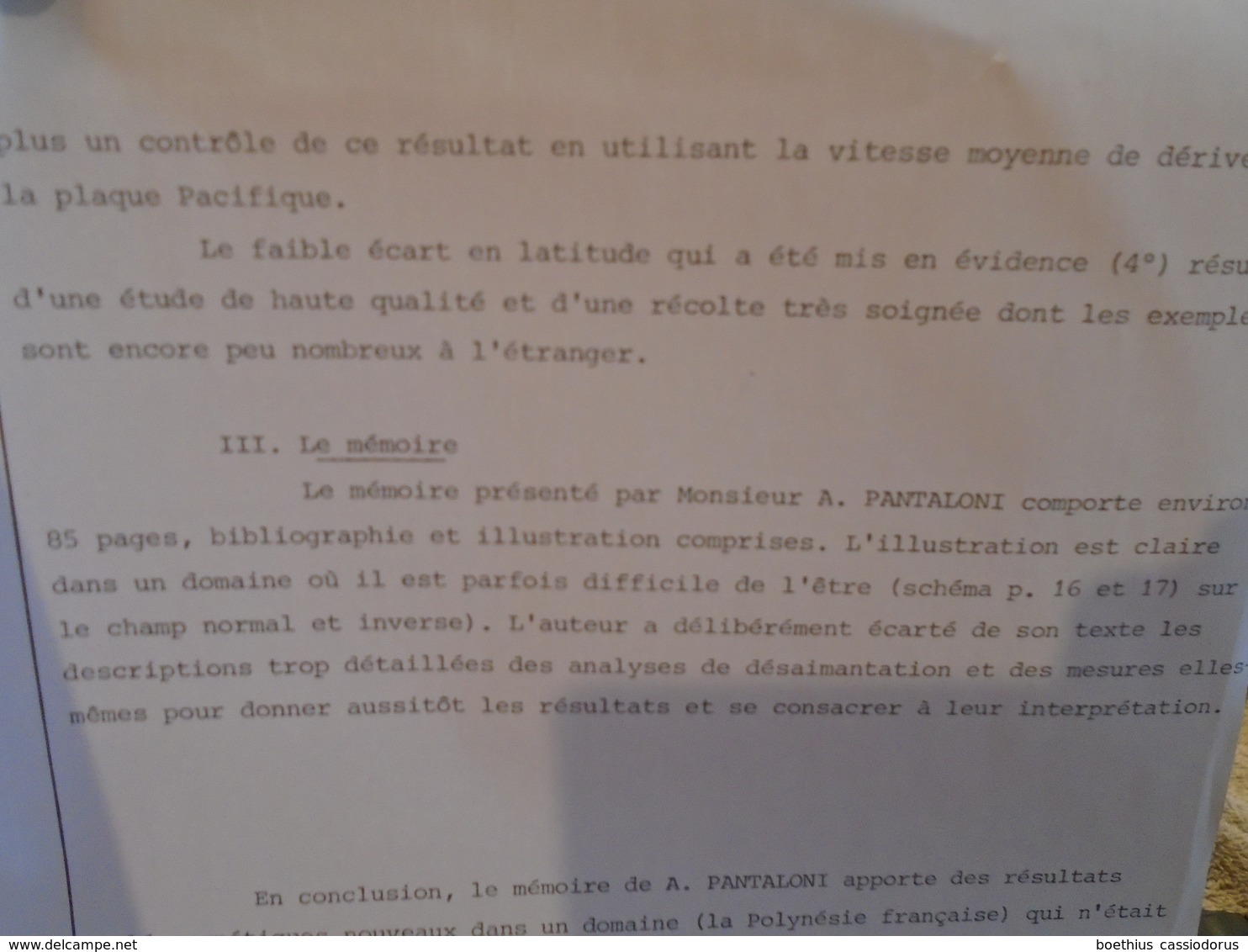 CONTRIBUTION AU PALEOMAGNETISME DES ILES DE LA POLYNESIE FRANCAISE  ANTOINE PANTALONI  1976