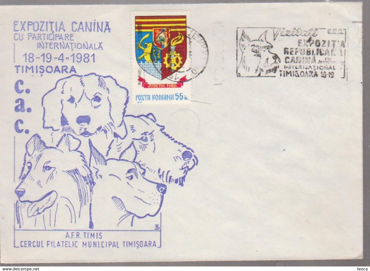 DOG, COVER SPECIAL ROUMANIE CANIN EXHIBITION WITH INTERNATIONAL PARTICIPATION TIMISOARA 1981 - Honden