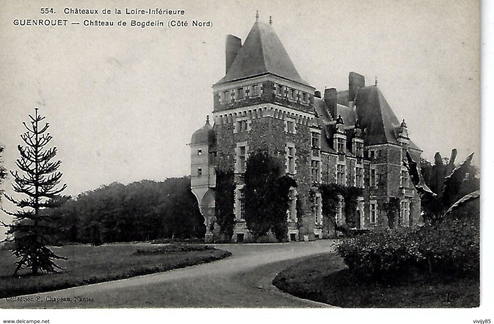 44 - GUENROUET - T.Belle Vue Animée Du Château De BOGDELIN ( Côté Nord ) - Guenrouet