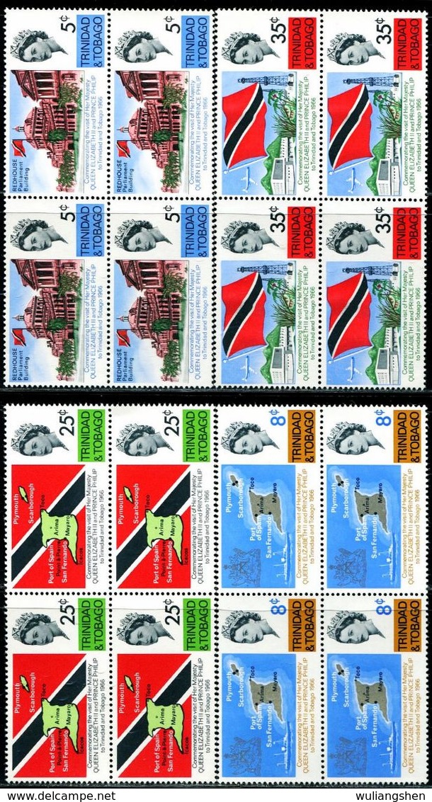 AS4712 Trinidad Tobago 1966 Flag Map Presidential Palace 4V MNH - Trinidad & Tobago (1962-...)