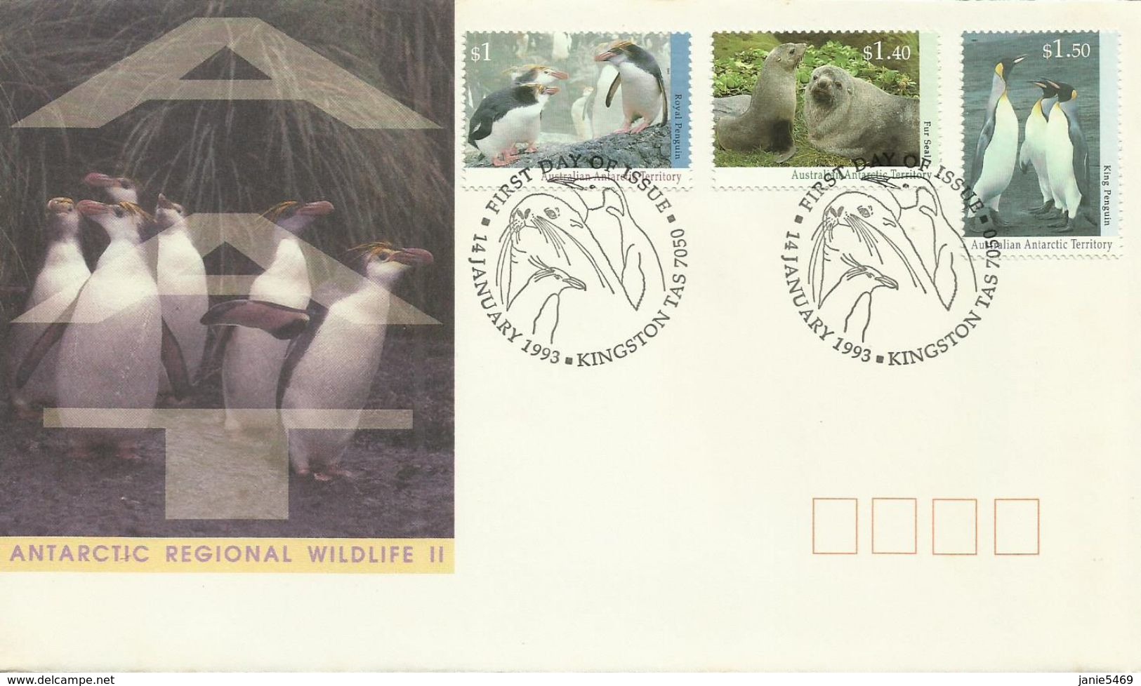 Australian Antarctic Territory 1993 Regional Wildlife II FDC - FDC