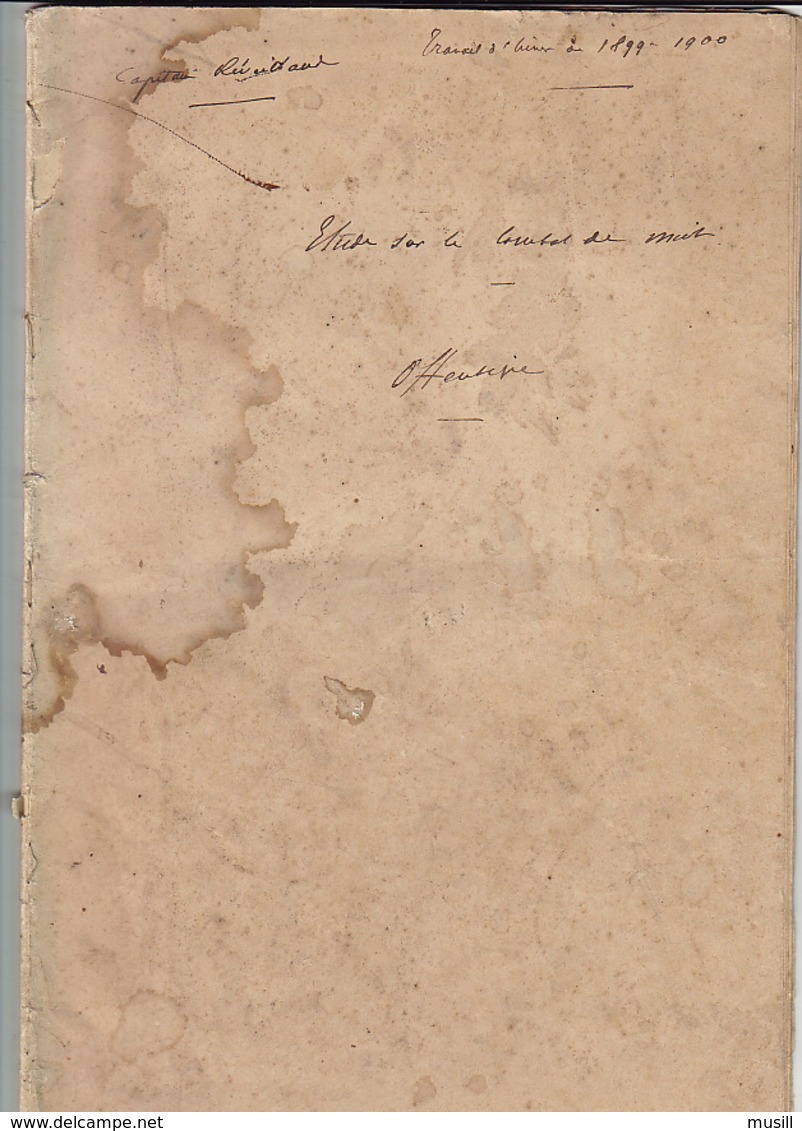 Manuscrit Anonyme D'un Capitaine Intitulé: "Etude Sur Le Combat De Nuit. Offensive". - Altri & Non Classificati