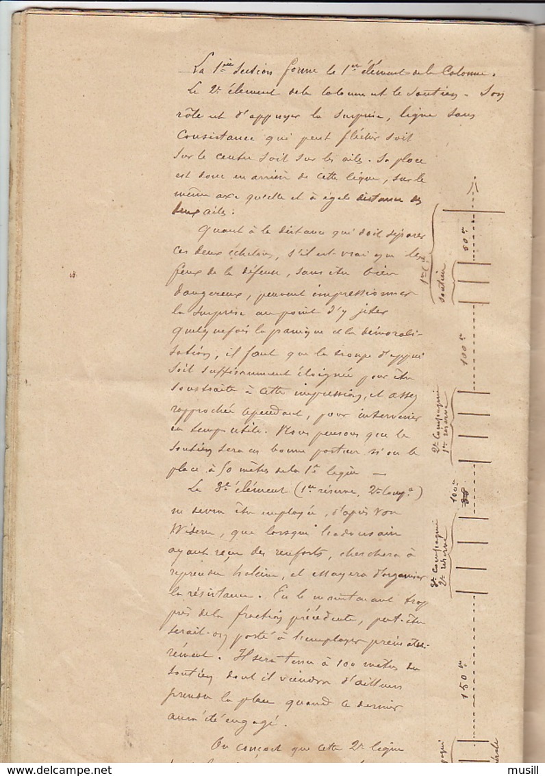 Manuscrit Anonyme D'un Capitaine Intitulé: "Etude Sur Le Combat De Nuit. Offensive". - Autres & Non Classés