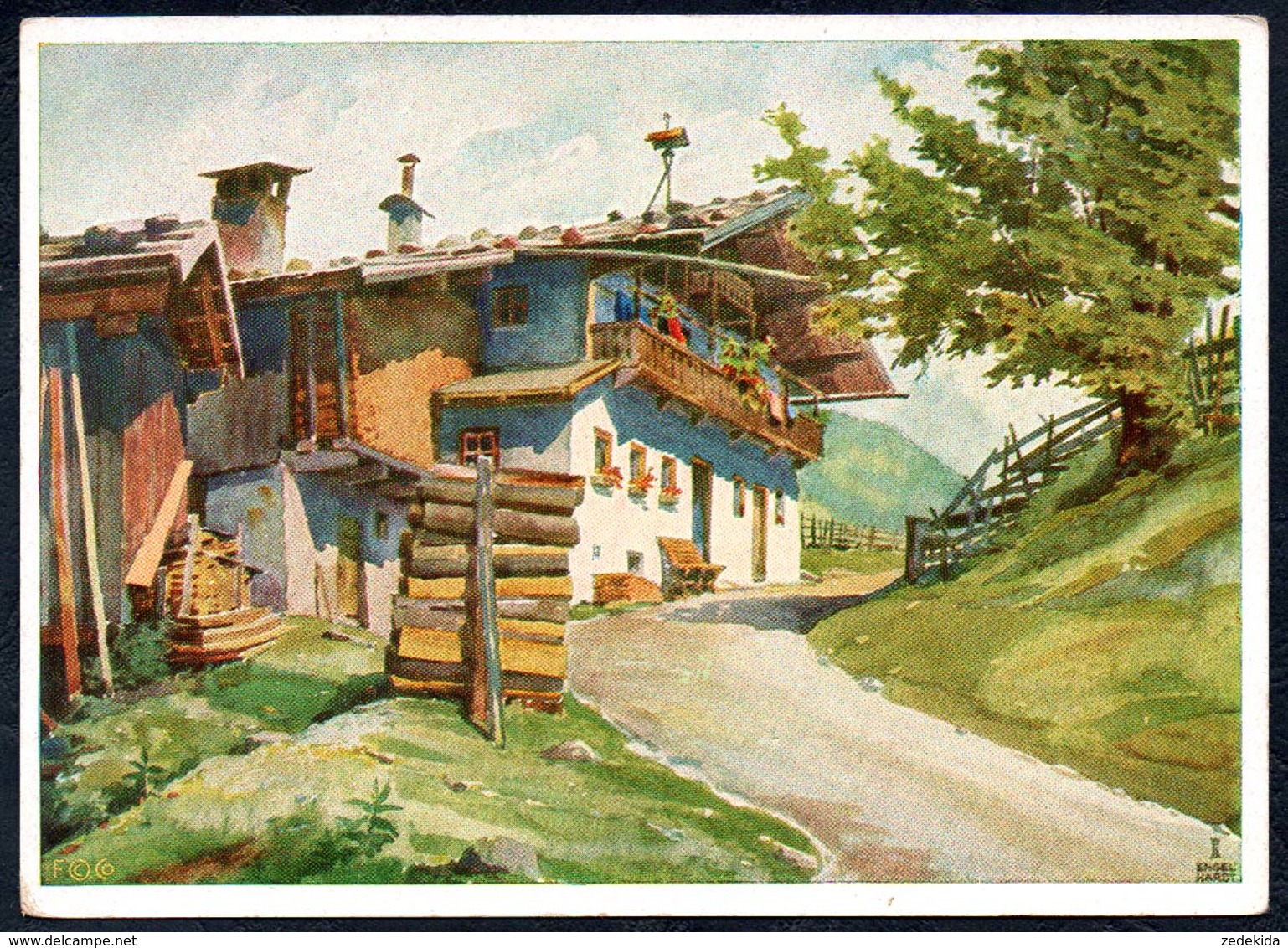 B1624 - Willi Engelhard - Bauernhaus - Künstlerkarte - Fingerle & Co Nr.5585 - Engelhard, P.O. (P.O.E.)