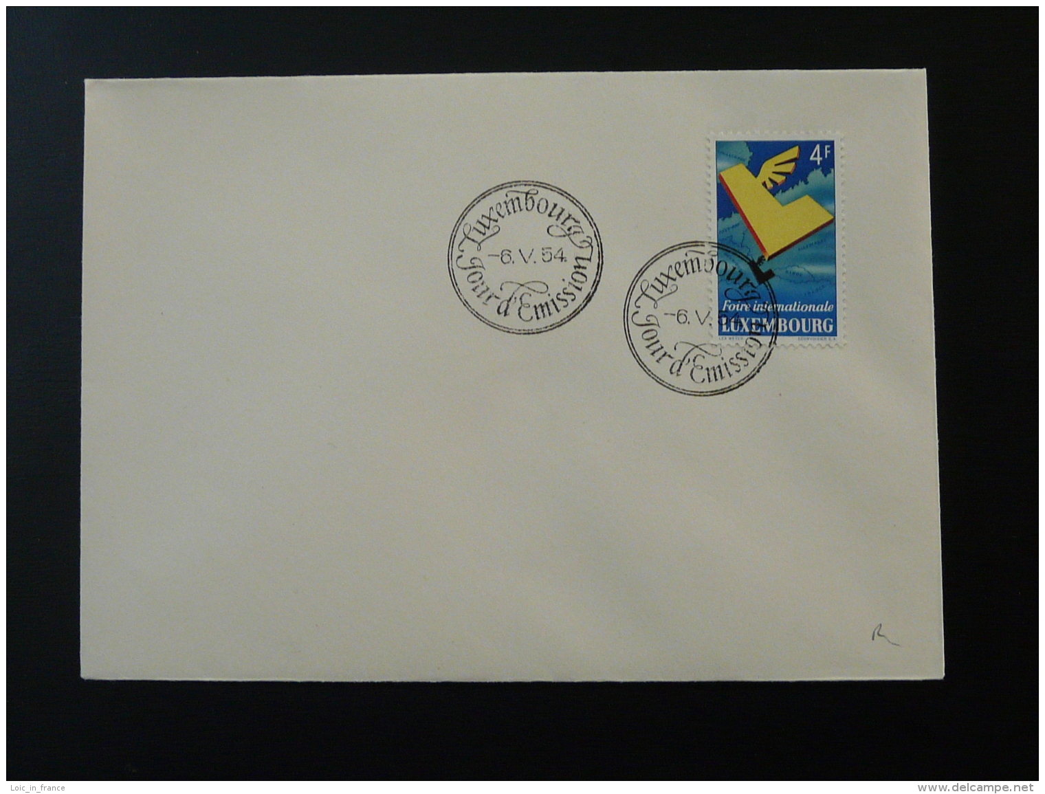 FDC Foire Internationale Trade World Fair Luxembourg 1954 - FDC