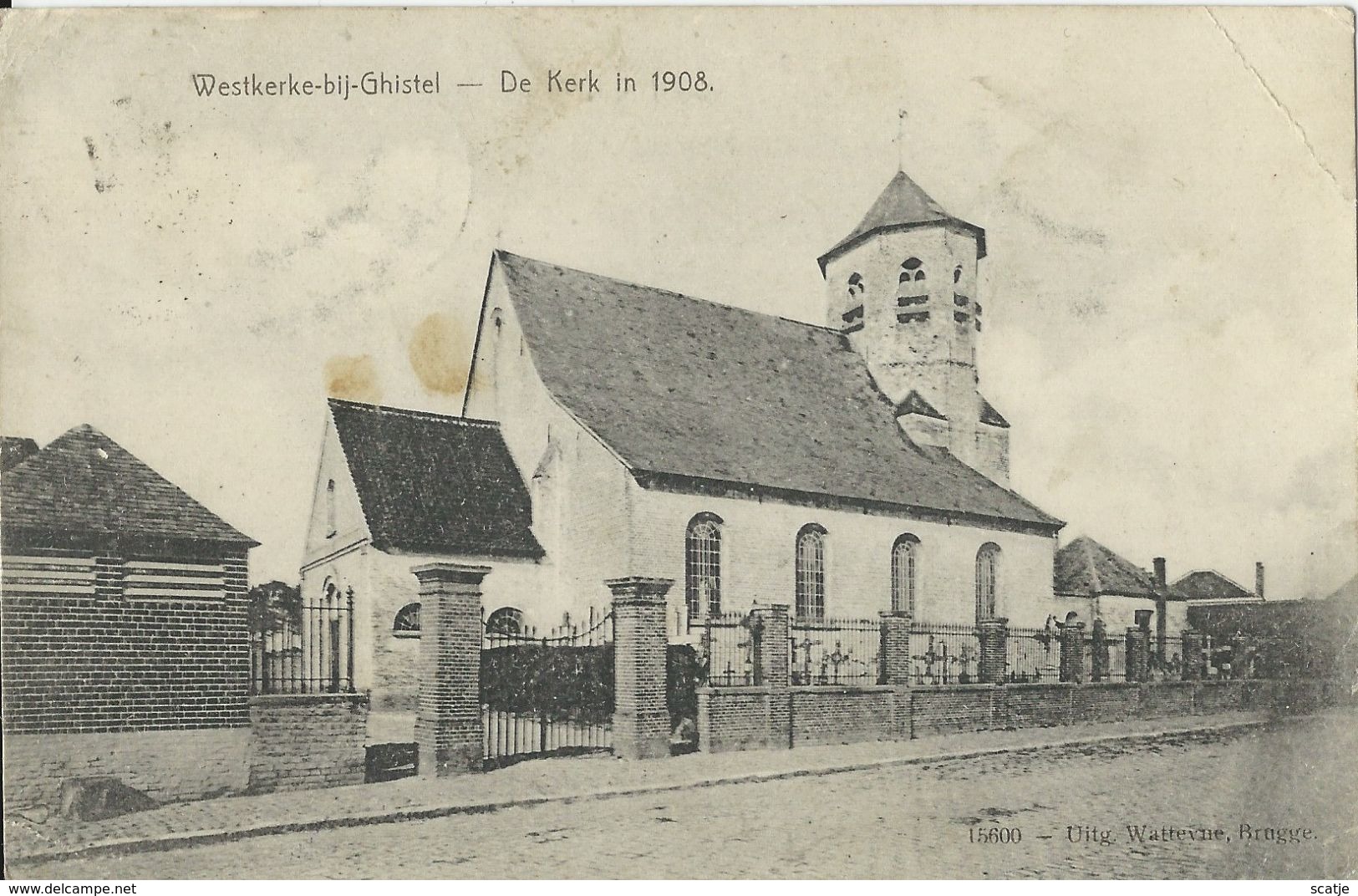 Westkerke-bij-Ghistel.  -   De Kerk In 1908 - Oudenburg