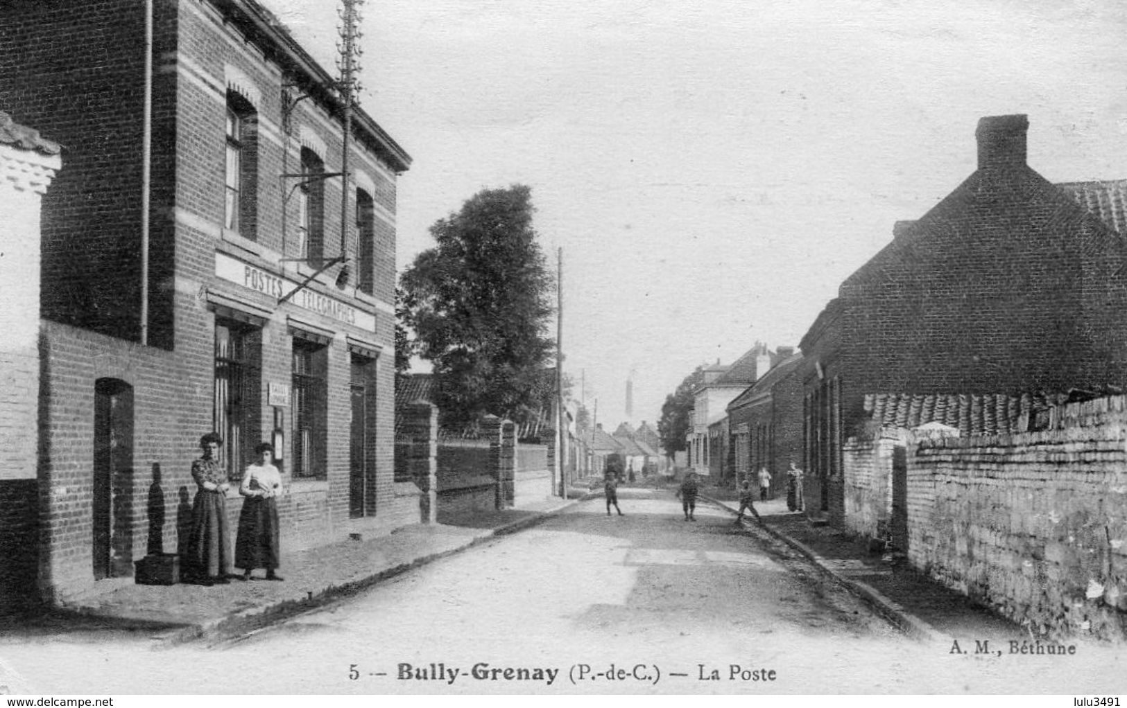 CPA - BULLY-GRENAY (62) - Aspect Du Quartier De La Poste En 1919 - Sonstige & Ohne Zuordnung