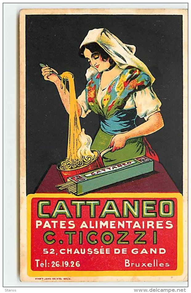 Cattaneo - Pâtes Alimentaires - C. Tocozzi - Bruxelles - Advertising