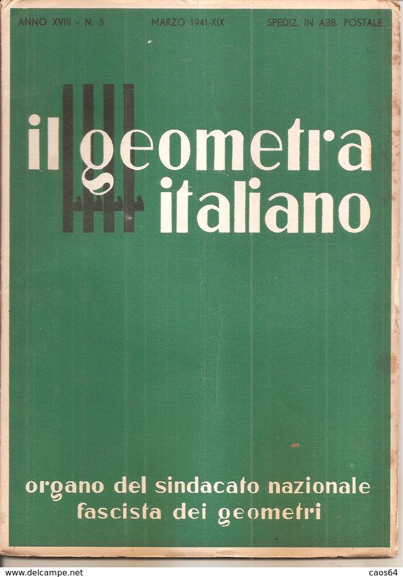 Il Geometra Italiano Marzo 1941 N. 3 I Fenomeni Sismici - Other & Unclassified
