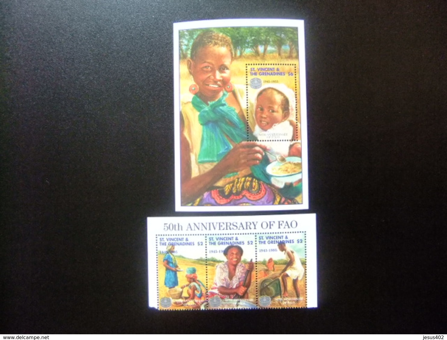 ST. VINCENT The GRENADINES 1995 50 º Aniversario FAO Yvert 2454 / 2456 + Bloc 296 ** MNH - Tegen De Honger