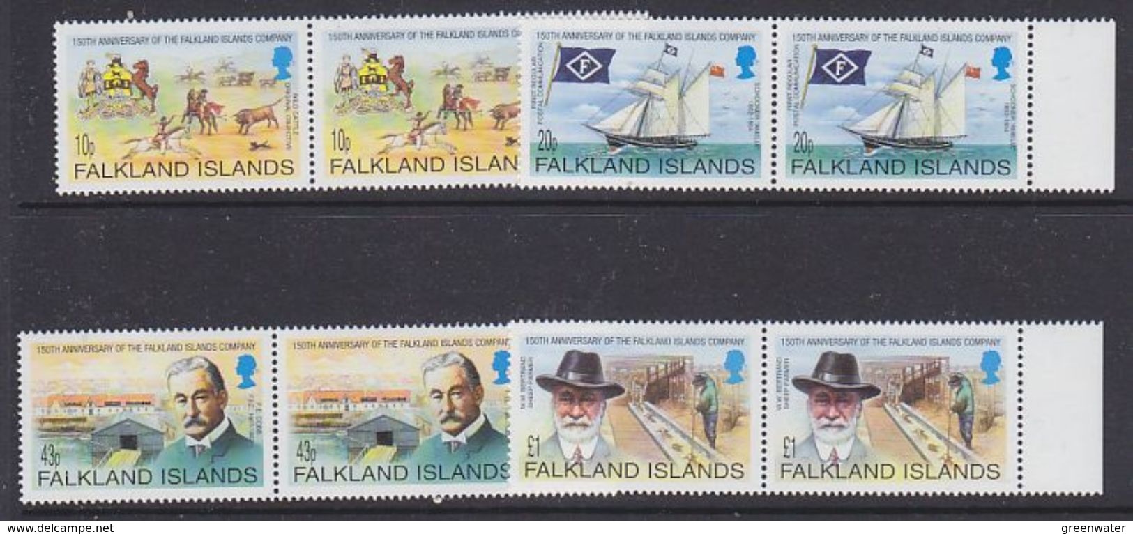 Falkland Islands 2002 150th Anniversary Of The Falkland Islands Company 4v(pair)** Mnh (37768A) - Falklandeilanden