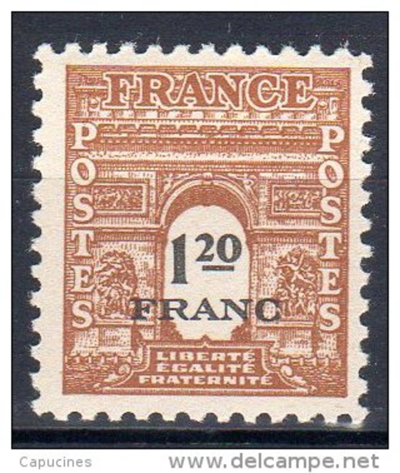 ARC DE TRIOMPHE  1944 - 1,20F Brun (chiffre En Noir) - N° 707** - 1944-45 Triomfboog