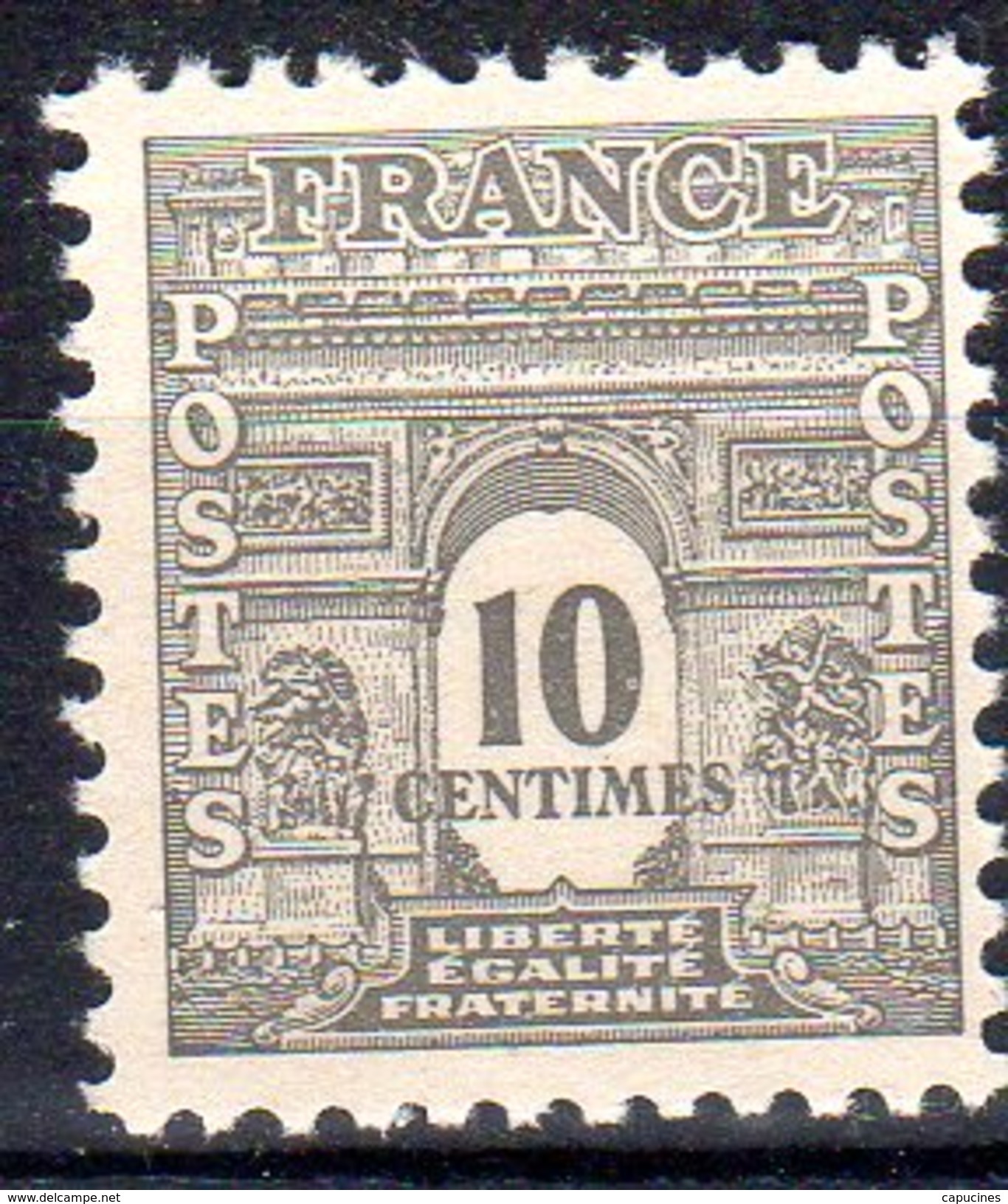 FRANCE 1944: 10c Gris "Arc De Triomphe" N° 621** - 1944-45 Triomfboog