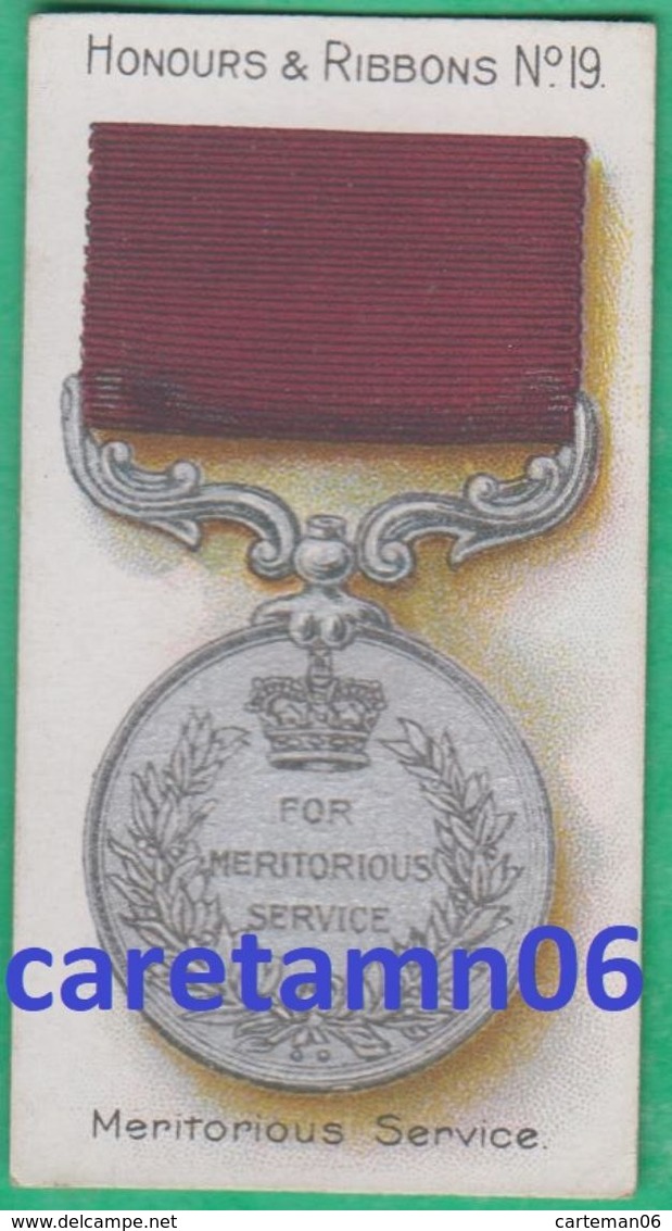 Chromo - Taddy & Cos - Médaille - Honours & Ribbons N°19 - For Meritorious Service - Taddy