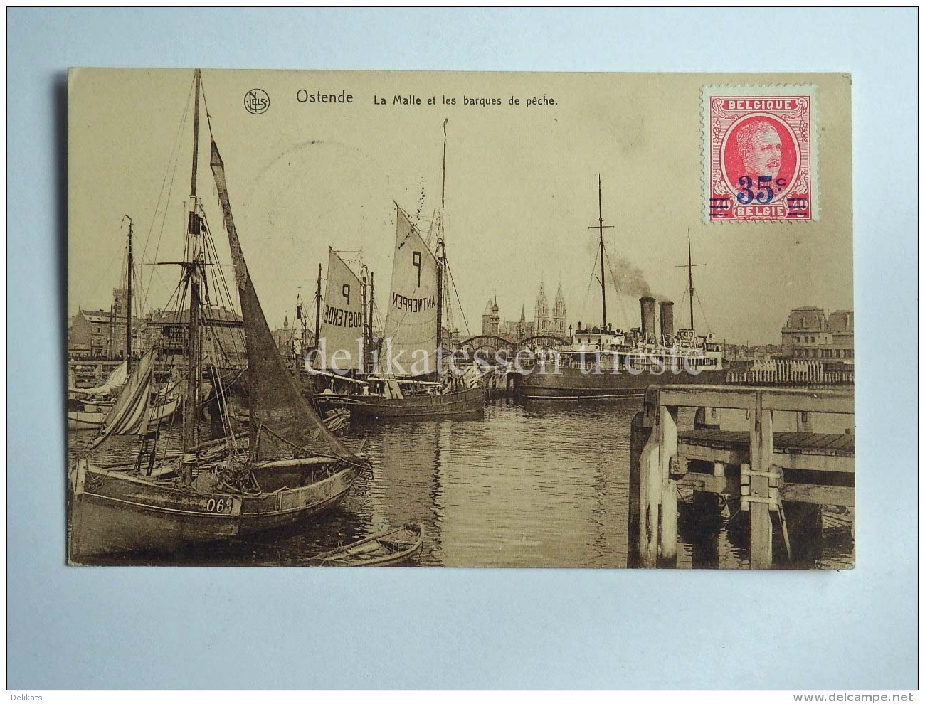BELGIO BELGIUM OOSTENDE OSTENDE Ship Sailing Boat Barques De Peche AK Old Postcard - Oostende