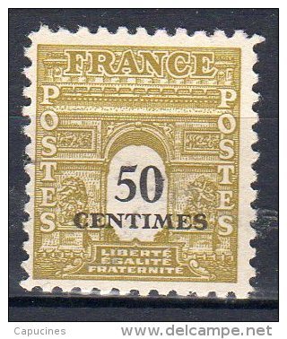 ARC DE TRIOMPHE  1944 - 50c Jaune Olive  (chiffre En Noir) - N° 704** - 1944-45 Arc De Triomphe