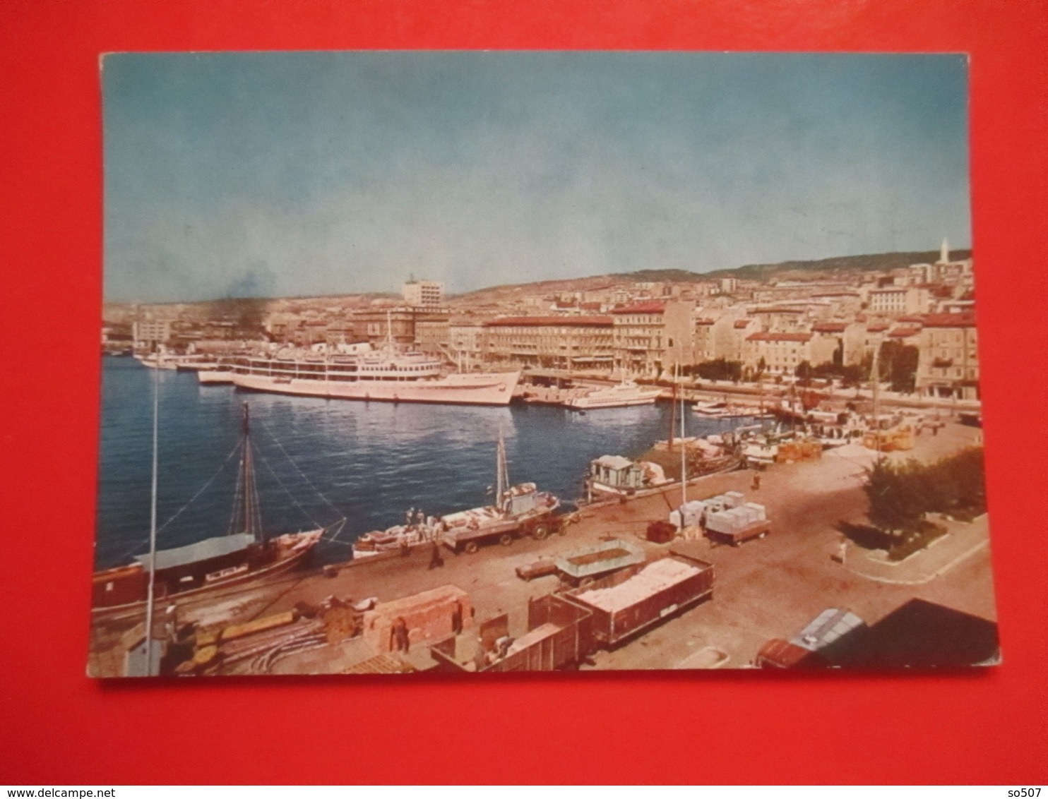 A4-Postcard-Rijeka,Fiume,Port,Harbor,Ship, - Croazia