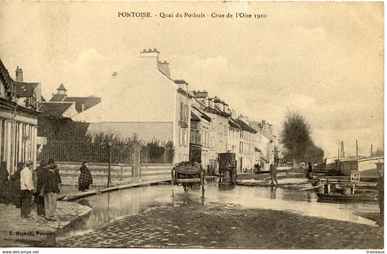 95 PONTOISE - QUAI DU POTHUIS - CRUE DE L'OISE 1910 - Pontoise