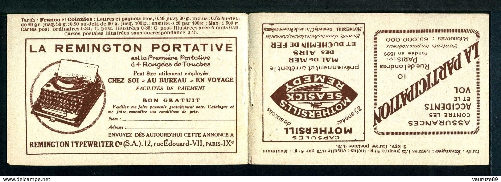 Carnets 194-C3 - C4 Et C5-- Semeuse 40C Vermillon- Couverture Vide Série 107 RP-A Montre. - Autres & Non Classés