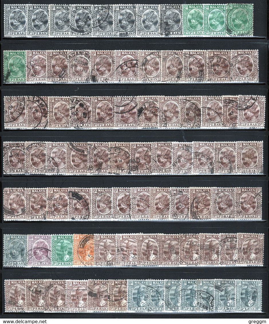 Malaysia Perak  Small Accumulation Of Stamps From 1935 - 38. - Perak