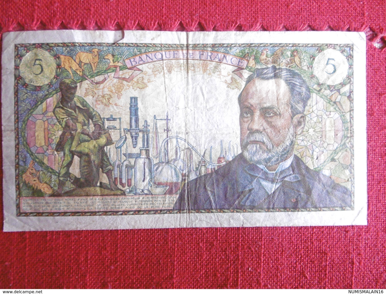 BILLET 5 FRANCS-PASTEUR-4.11.1966-K39/32549- - 5 F 1966-1970 ''Pasteur''