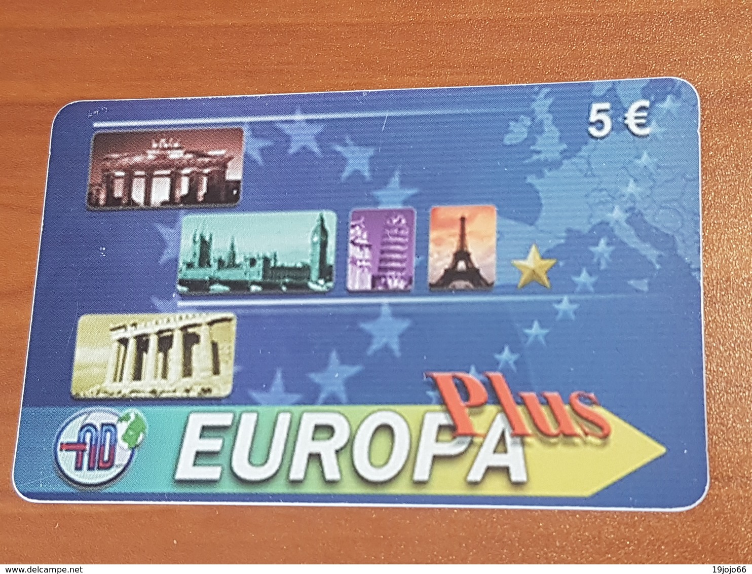 Europa Plus - 5 Euro Pisa Tower - Eiffel Tower - Big Ben  - Little Printed   -   Used Condition - [2] Prepaid