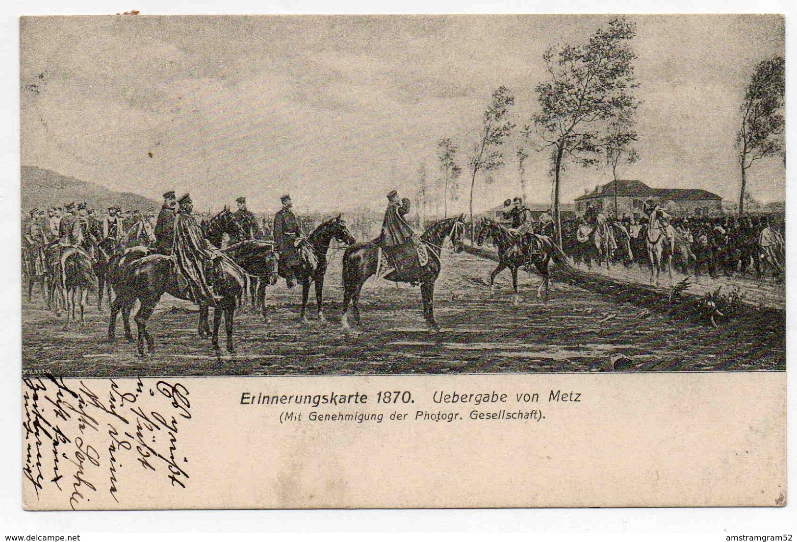 ERINNERUNSKARTE 1870 UEBERGABE VON METZ - Metz