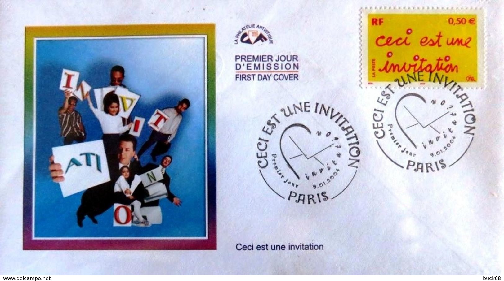 FRANCE 3636 3637 FDC X 2 Premier Jour Messages Merci Remerciement Invitation "i" Perforé - 2000-2009