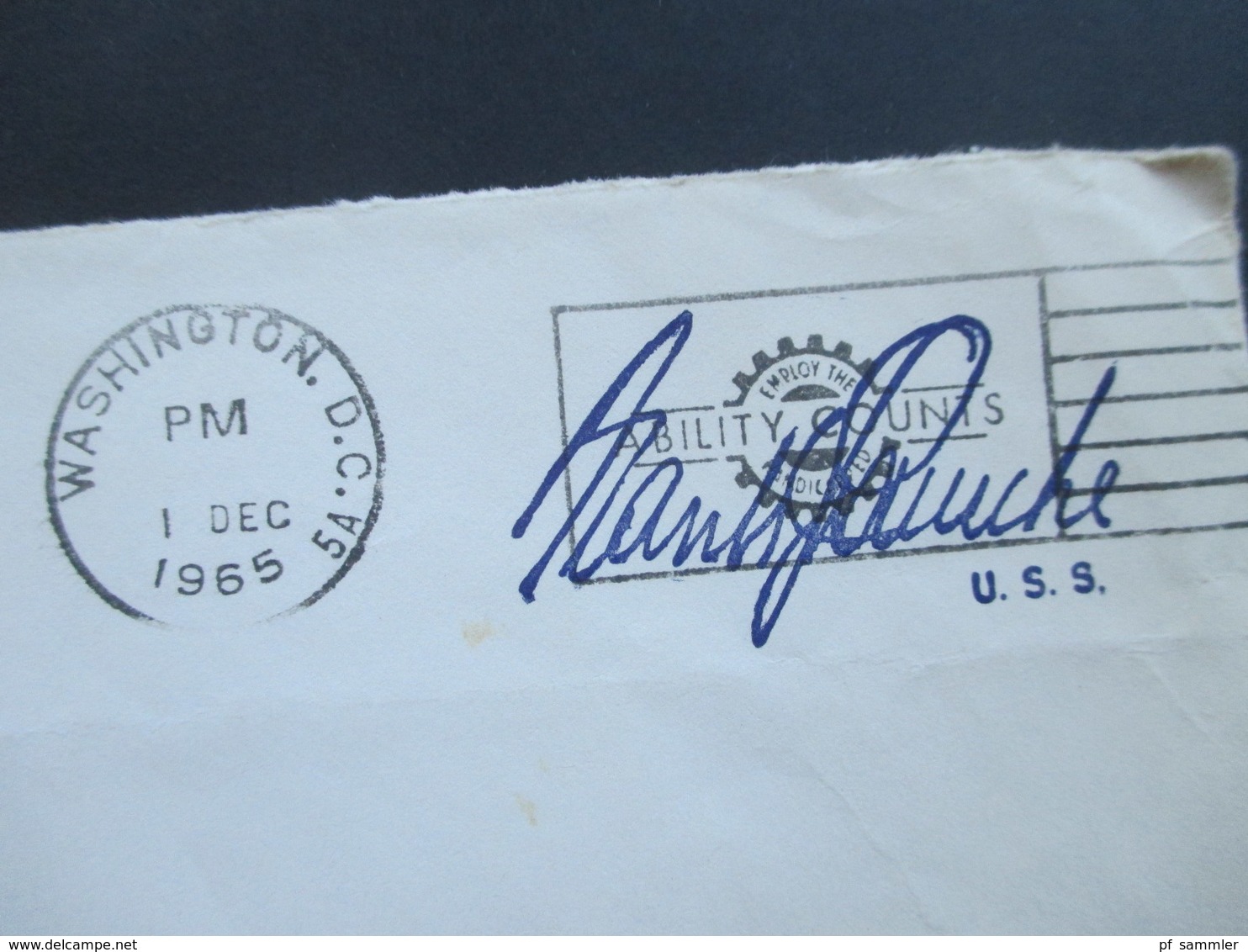 USA 1965 United States Senate Comittee On Foreign Relations. Washington DC. Stempel: USS - Briefe U. Dokumente