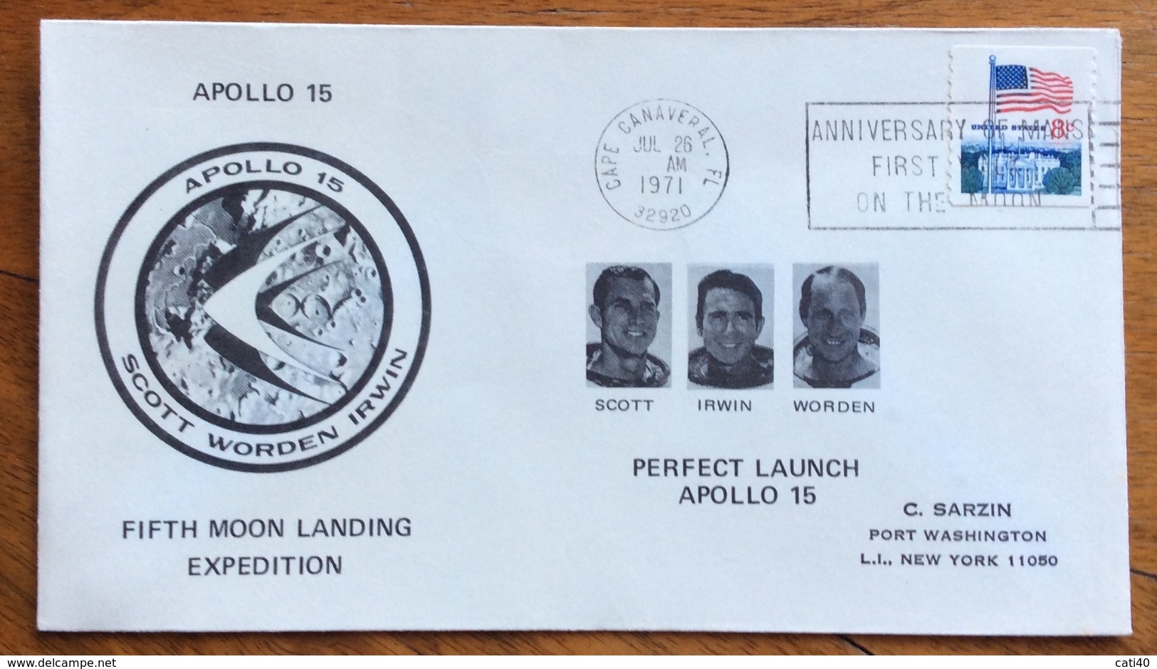 SPAZIO UNITED STATES APOLLO 15 CAPE CANAVERAL 1971 ANNIVERSARIO SCOTT  IRWIN WORDEN  SULLA LUNA - America Del Nord