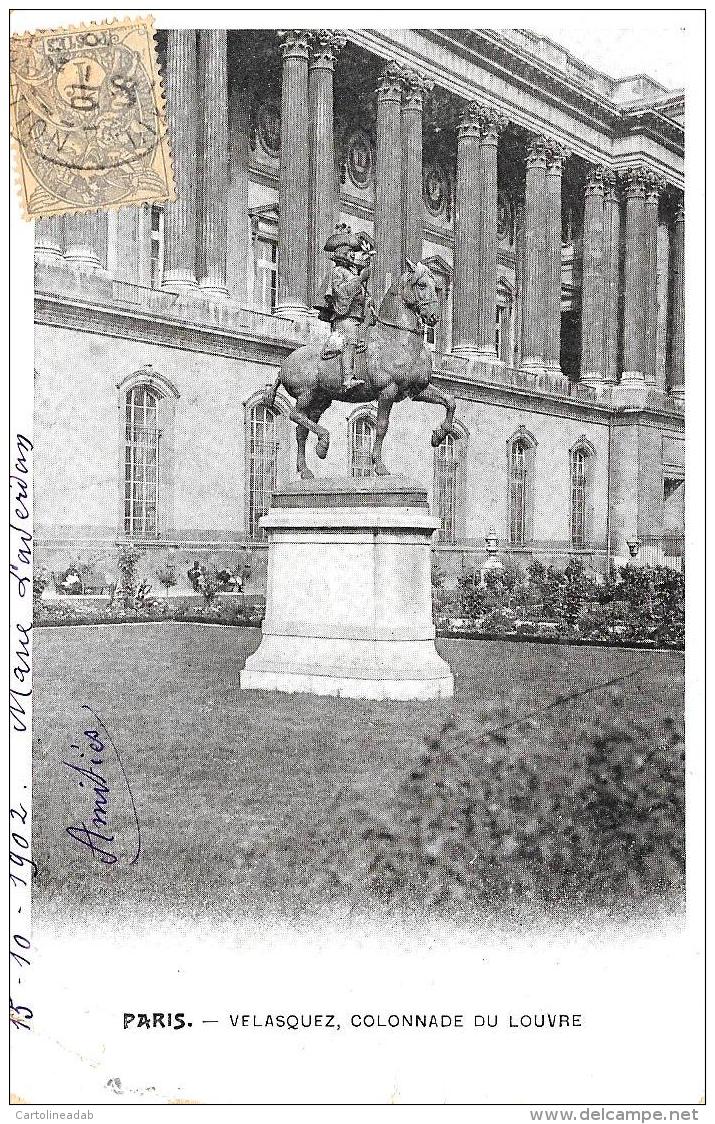[DC11721] CPA - FRANCIA - PARIS - VELASQUEZ COLONNADE DU LUVRE - Viaggiata - Old Postcard - Statues