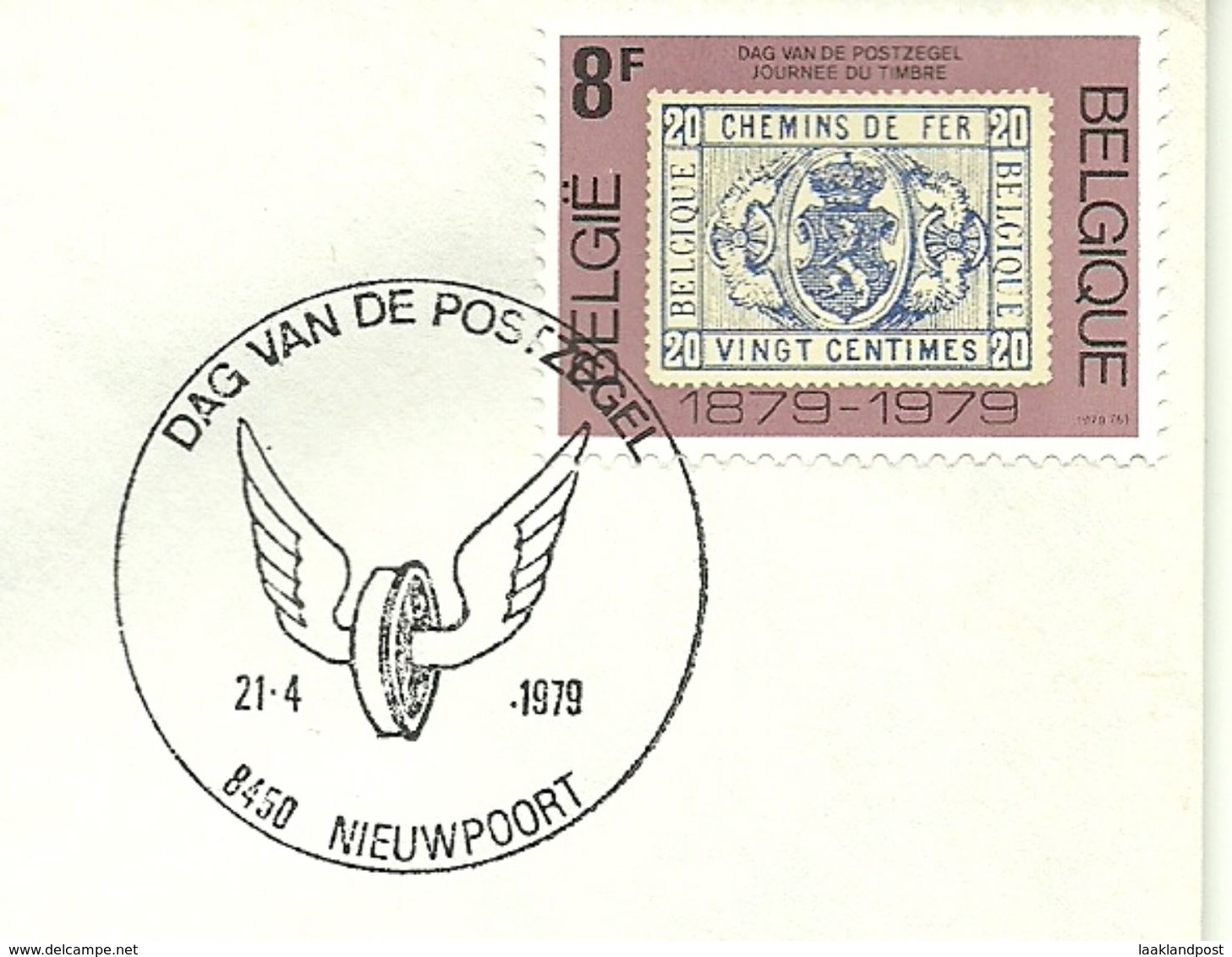 Belgium Special Day Cancel Jounee Du Timbre Gevleugeld Wiel, Nieuwpoort  21/4/1979 - Post