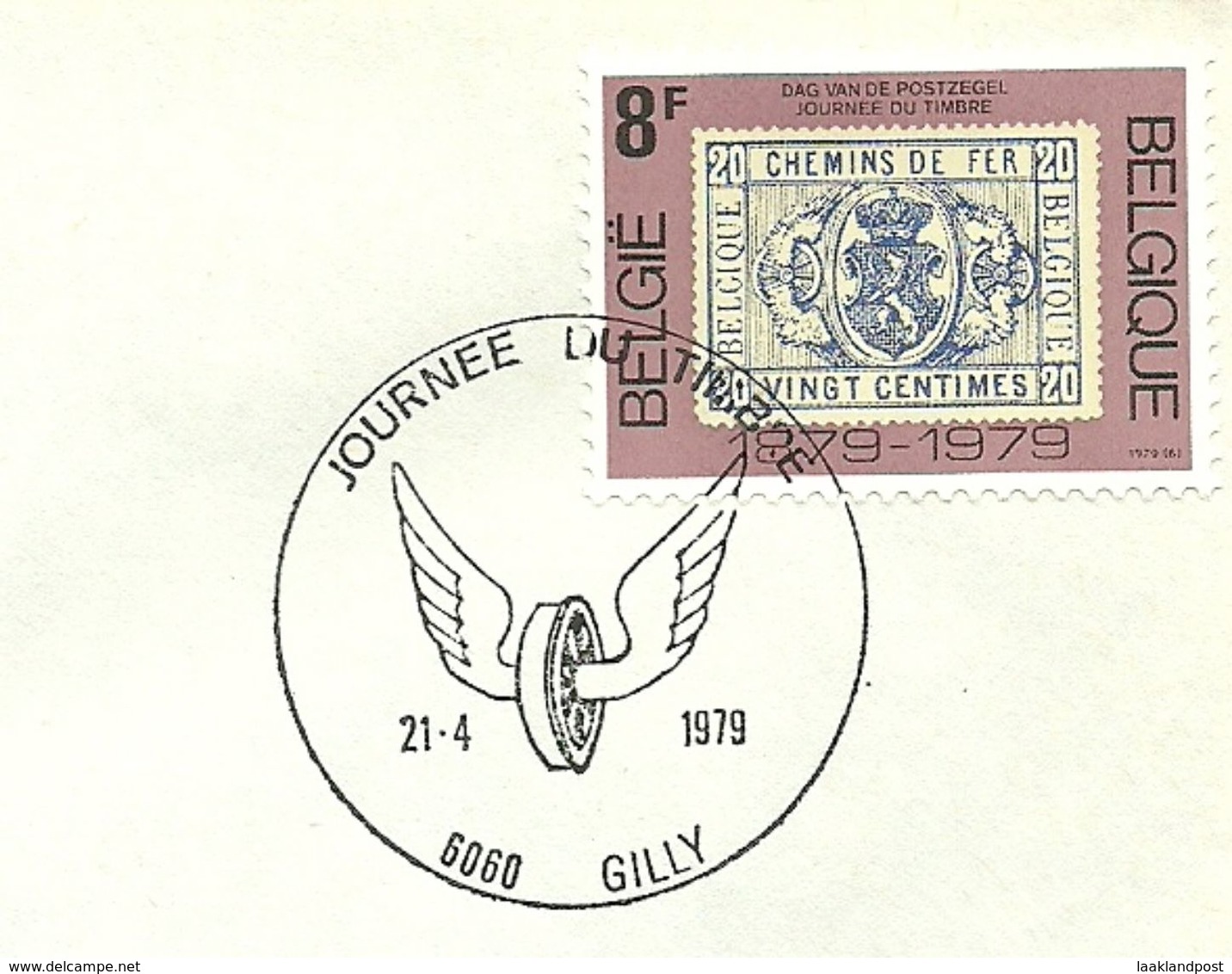 Belgium Special Day Cancel Jounee Du Timbre Gevleugeld Wiel, Gilly  21/4/1979 - Post