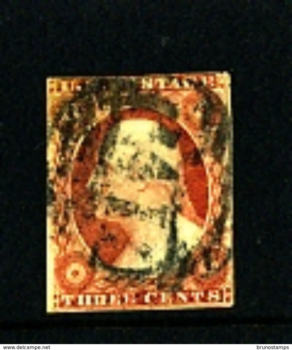 USA/UNITED STATES - 1851  3c WASHINGTON BROWN ORANGE IMPERF.   FINE USED - Oblitérés