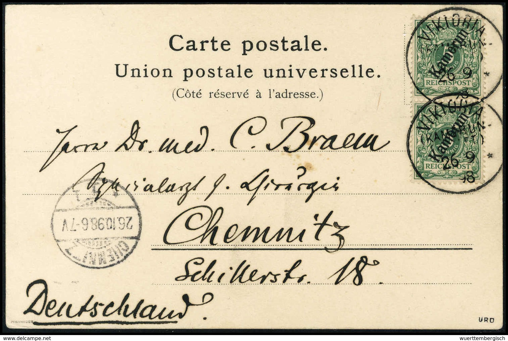 Beleg 1898, Deutsche Tiefsee-Expedition In Die Antarktis, Offizielle Expeditions-Postkarte Von Der Zwischenstation In Vi - Sonstige & Ohne Zuordnung