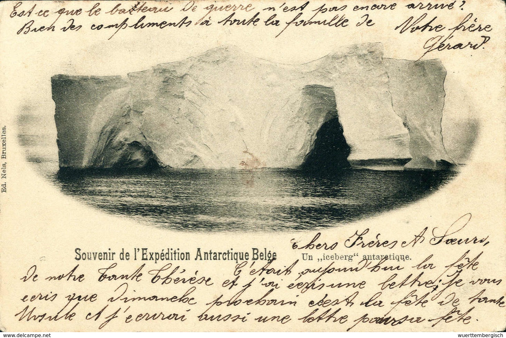 Beleg 1900, Belgische Antarktis-Expedition, Gebrauchte Foto-AK (Marke Abgefallen). - Altri & Non Classificati