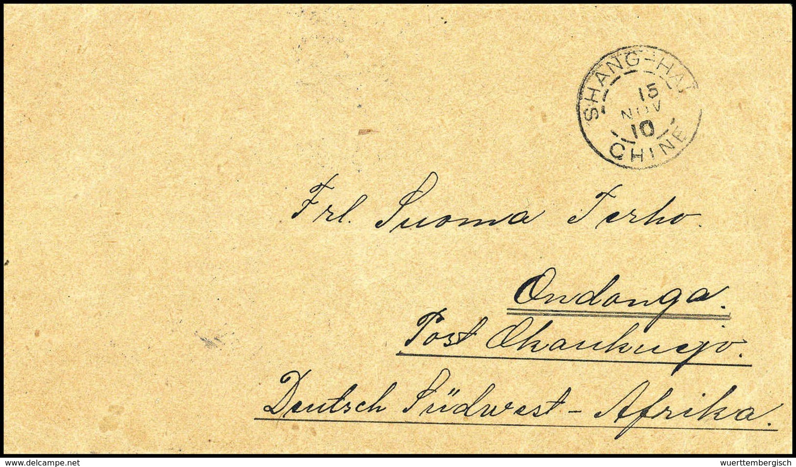 10 C., Rs. Als Verschlußmarke Auf Brief Mit Seltenem Stempel SHASI 8/11 10, Via Hankow Und Shanghai (14/11 10) An Das Fr - Other & Unclassified