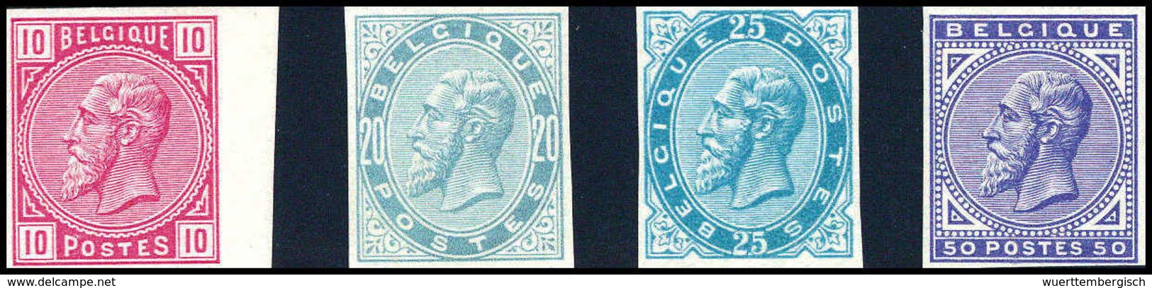 * König Leopold II., Ungezähnt, Tadellose Serie, 50 C. Ungebr., 10-25 C. Postfrisch. (Michel: 35/38U) - Other & Unclassified