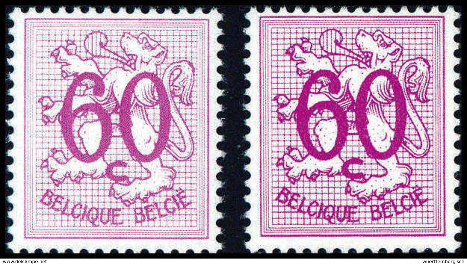 ** 60 C., Beide Papiere, Mi.1436x Fotobefund Balasse.<br/><b>Katalogpreis: 551,-</b> (Michel: 1436x/y) - Other & Unclassified