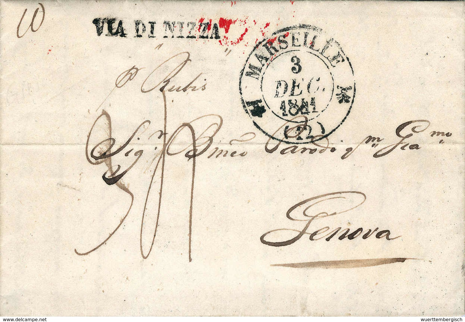 Beleg 1827/41, Drei Seltene Transitbriefe Nach Genua, England Und Lissabon. - Autres & Non Classés