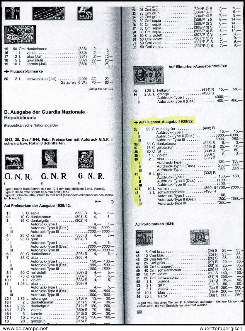 1943, Aufdruck Auf Flugpost-Ausgabe 1930/32, 25 C.-2 L., Die Kpl. Serie Zu Neun Werten, Tadellos Postfrisch. Äußerst Sel - Autres & Non Classés