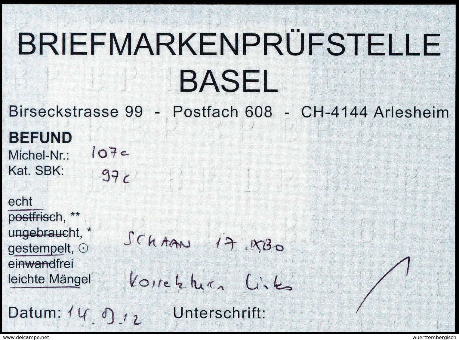 Gest. 2 Fr., Zhg. L 11½ : 10½, Sehr Schönes Exemplar In Ausgezeichneter Zähnung Und Mit Sauber Aufges. Stempel SCHAAN 17 - Other & Unclassified