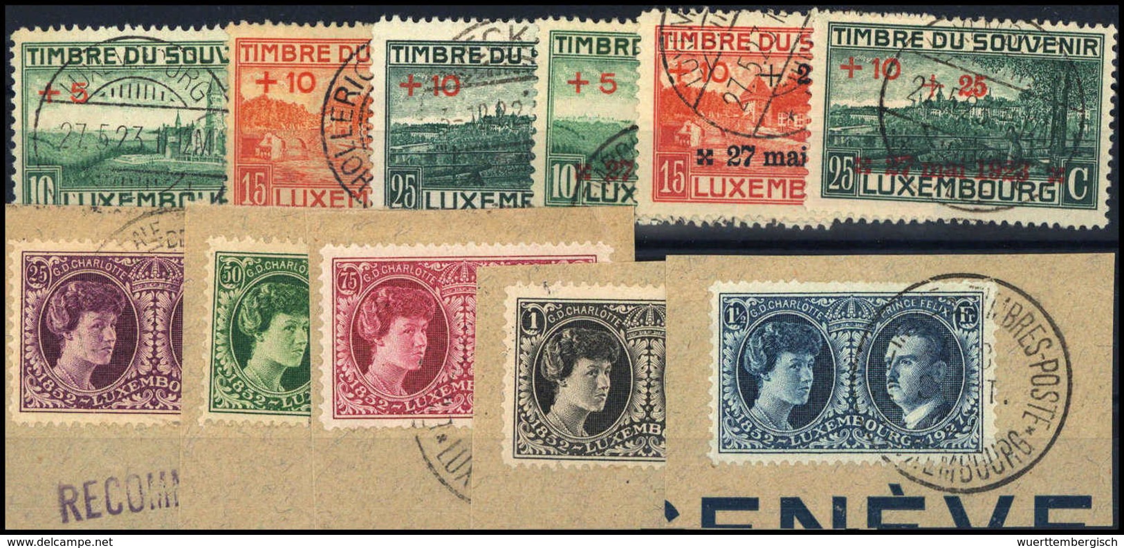 Gest. 1921/28, Sieben Sauber Gestplt. Gedenk- Bzw. Wohlfahrtsserien.<br/><b>Katalogpreis: 386,-</b> (Michel: 137/212ex) - Autres & Non Classés