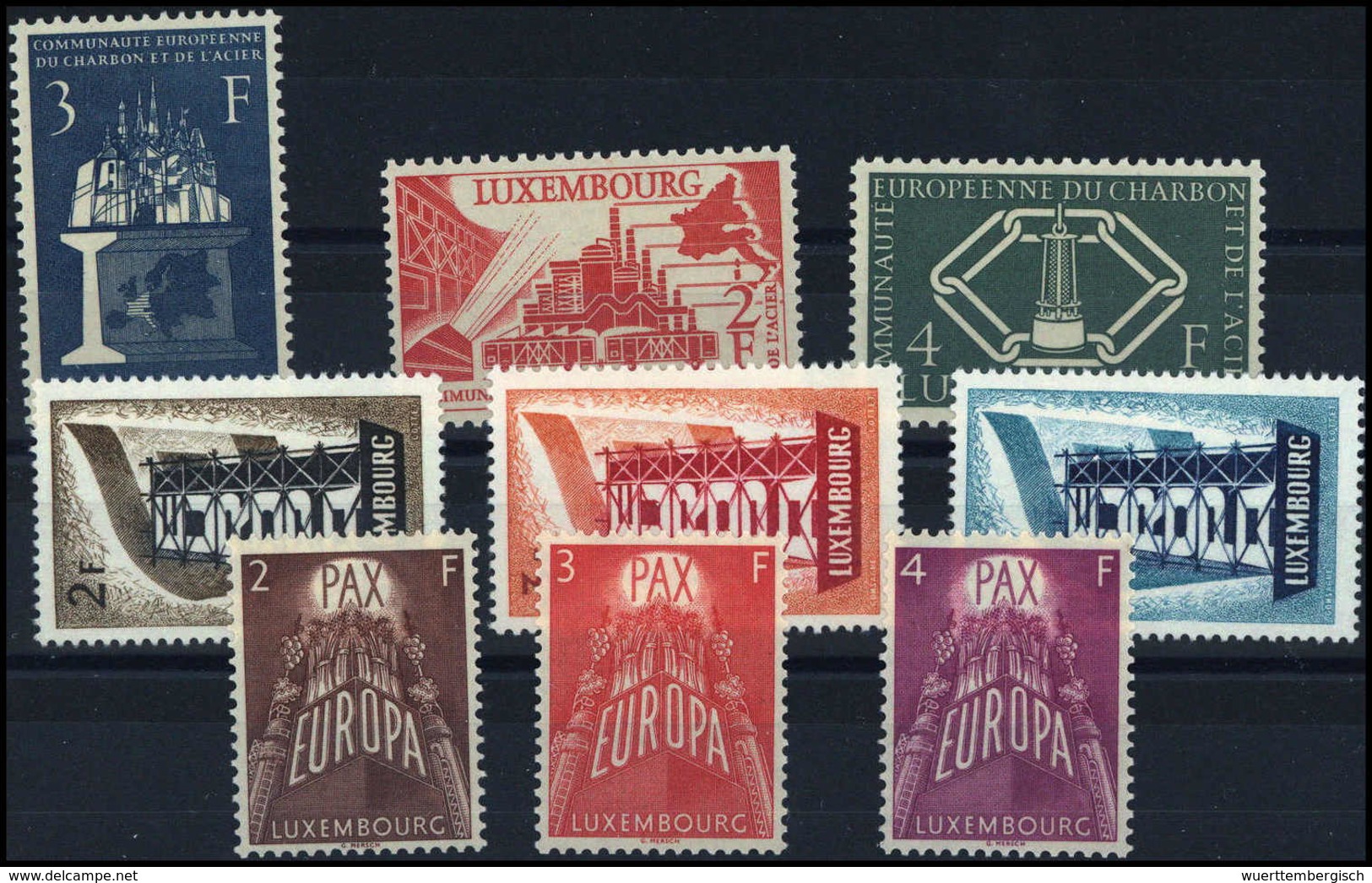 ** Montanunion Sowie Europa 1956/57, Drei Tadellos Postfr. Serien.<br/><b>Katalogpreis: 380,-</b> (Michel: 552/57,572/74 - Sonstige & Ohne Zuordnung