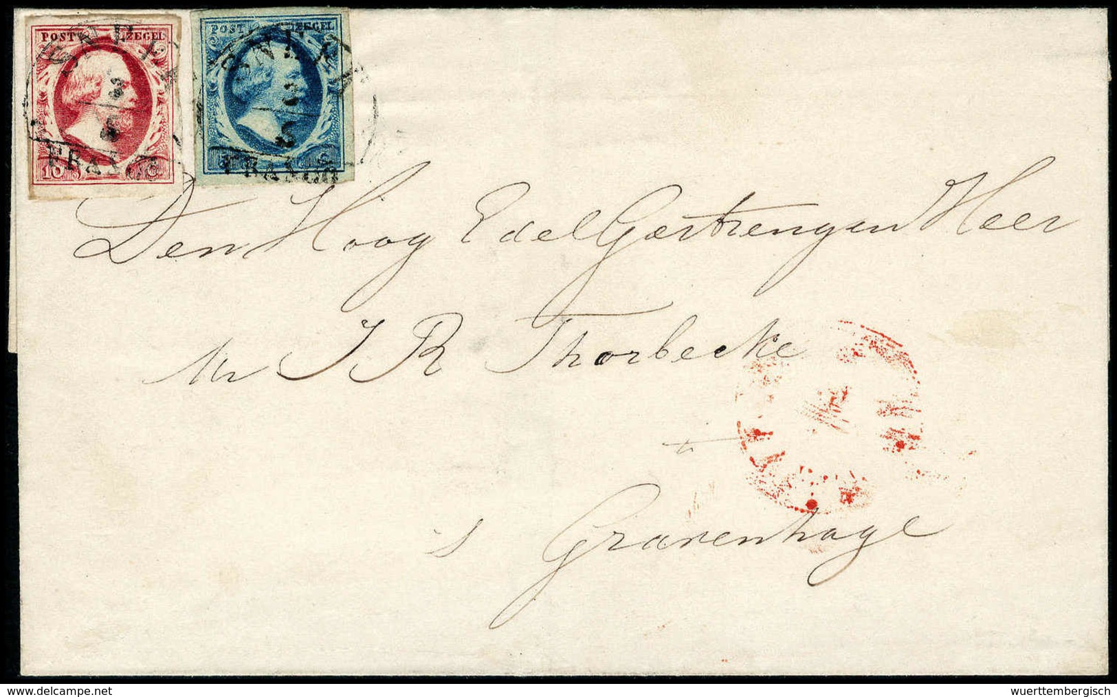 5 C. Mit 10 C. Auf Frischem Weißem Luxusbrief, Zentr. Aufges. Stempel SNEEK 3/5 53. (Michel: 1a,2) - Other & Unclassified