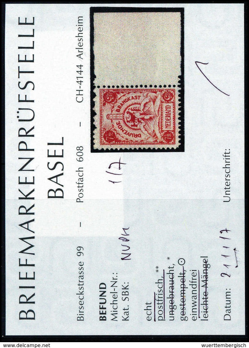 ** Brandkasten 1921, Tadellos Postfr. Serie, Höchstwert Mit Re. Bogenrand. In Dieser Qualität Selten Im Handel, Fotobefu - Autres & Non Classés