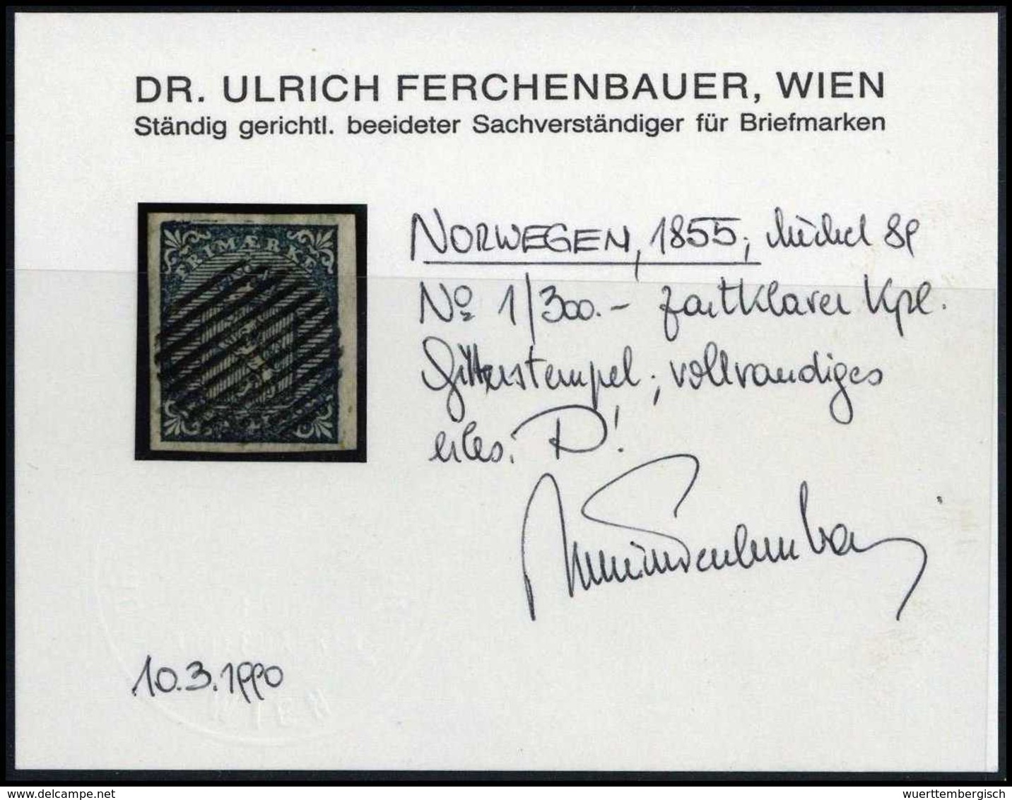 Gest. 4 Sk., Breitrandiges Luxusstück Mit Ideal Aufges., Schwarzem Gitterstempel. Ausnahme-Exemplar Für Hohe Ansprüche,  - Other & Unclassified