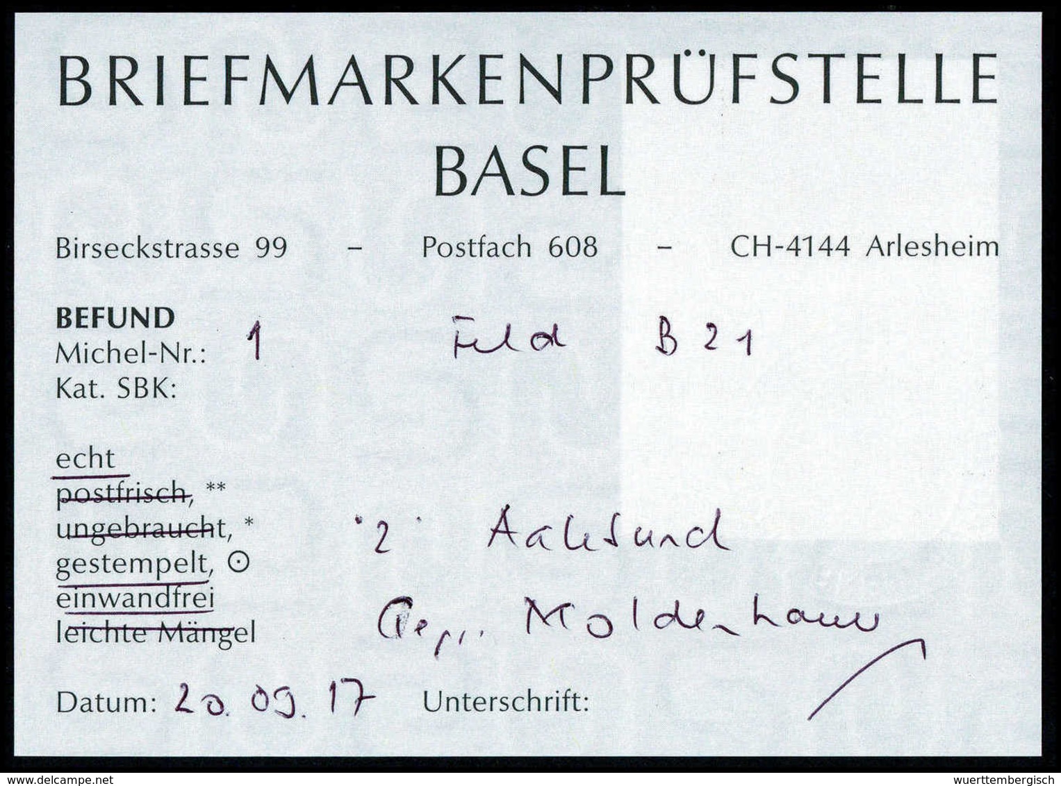 Gest. 4 Sk., Kab.-Stück, Drei Seiten Außergewöhnlich Breitrandig Mit Ideal Aufges. Dreiringstempel "2" AALESUND, Sign. M - Altri & Non Classificati