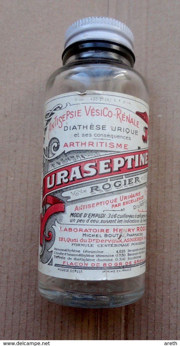 Ancien Flacon Verre URASEPTINE , Pharmacie, Médicament - Andere & Zonder Classificatie
