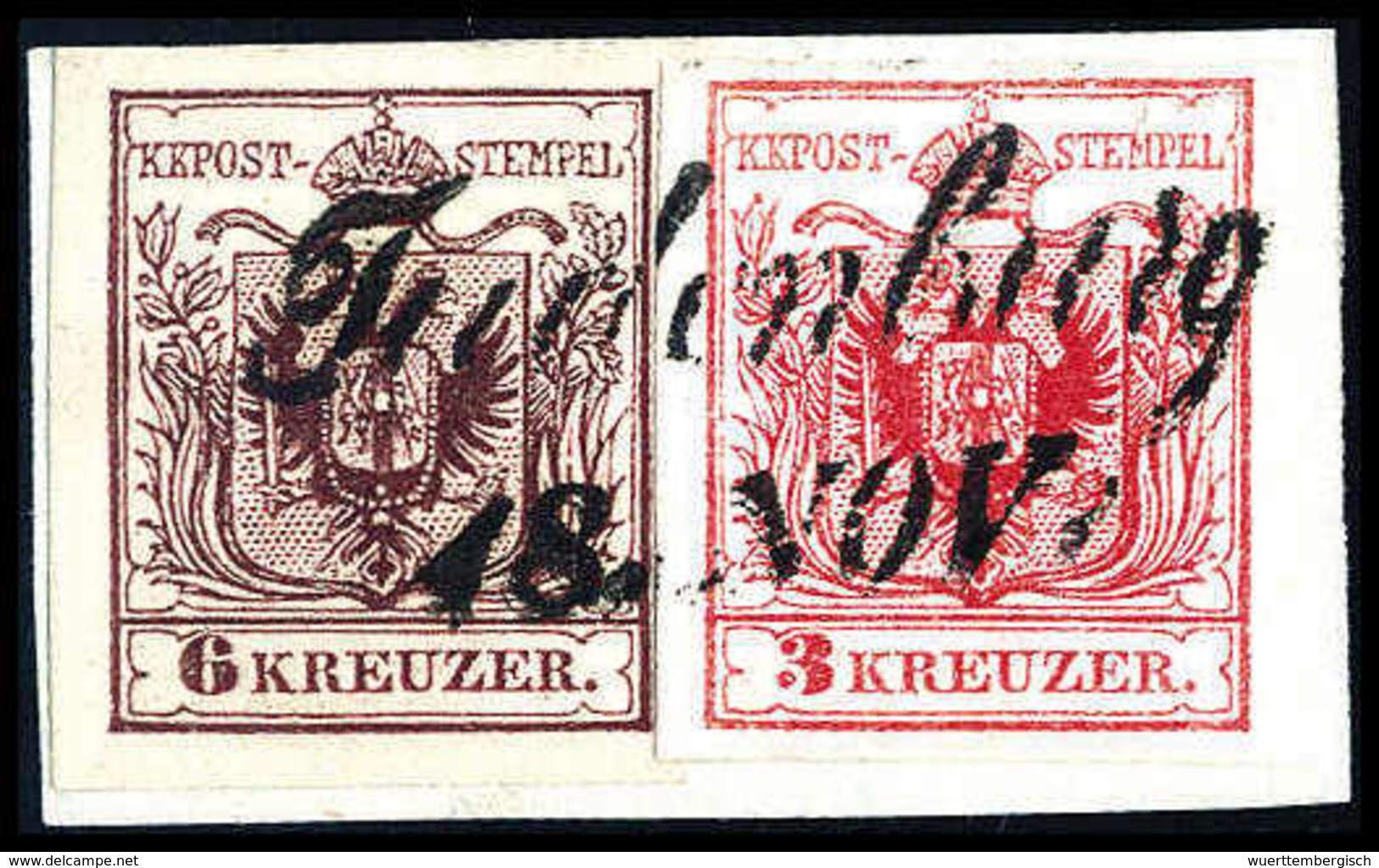 Briefst. 3 Und 6 Kr., Luxus-Bfstk. Mit Vollem Schreibschrift-L2 JUDENBURG. (Michel: 3Ya,4Ya) - Altri & Non Classificati